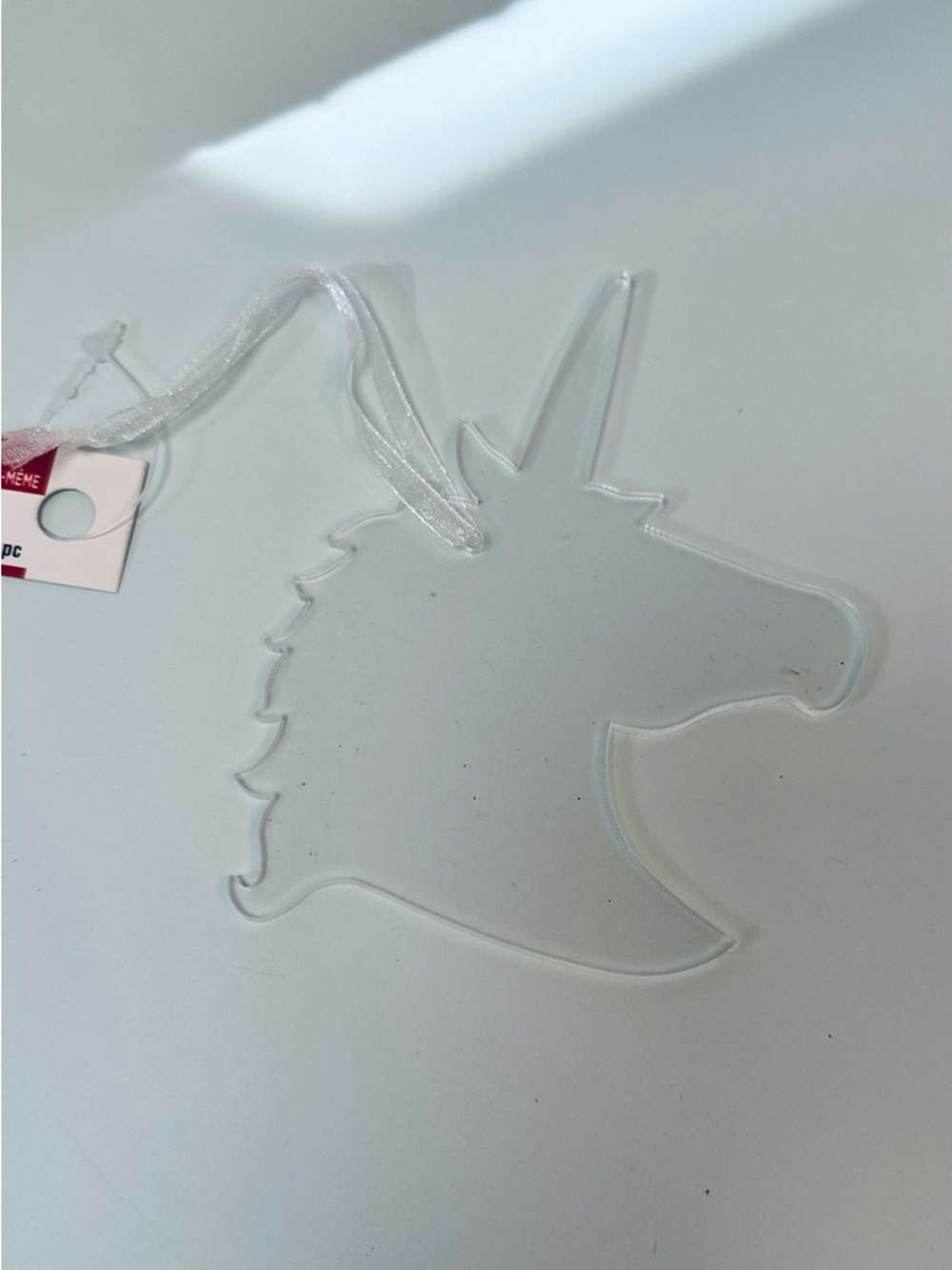 5 for $10 Clear Acrylic Unicorn Ornament DIY Craft Magical Christmas Decor